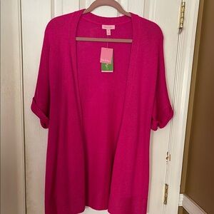 Lilly Pulitzer Pink Open Front Cardigan